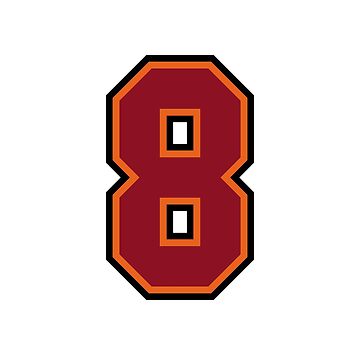8 - number 8 - jersey number for sportsteam' Sticker
