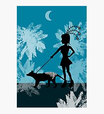 Burlesque girl & Tasmanian Tiger Photographic Print