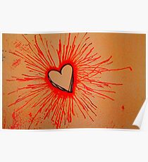 Exploding Heart Red Poster