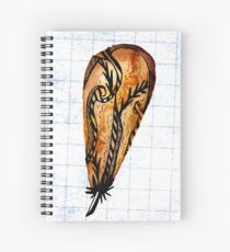 Brown Feather On Graph Spiral Notebook