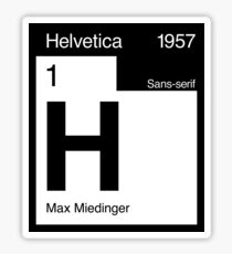 Helvetica Periodic Logo 2 (in black) Sticker