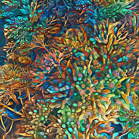 Fantasy floral abstract digital painting