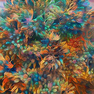 Artwork thumbnail, Fantasy floral abstract digital painting by blackhalt