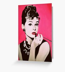 Audrey Hepburn Acrylic Painting Grußkarte