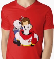 Undertale Sans and Papyrus Men's V-Neck T-Shirt