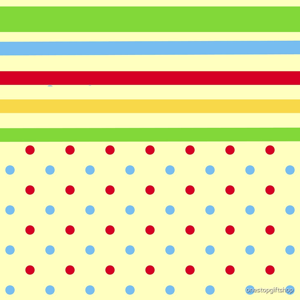 "Colorful Stripes and Polka Dots" by Redbubble