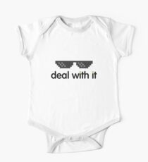 deal with it (black text) One Piece - Short Sleeve