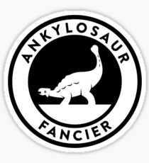 Ankylosaur Fancier Tee (Black on Light) Sticker