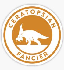 Ceratopsian Fancier Tee (Mustard on White) Sticker