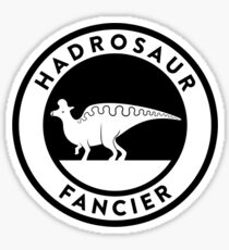 Hadrosaur Fancier (Black on Light) Sticker