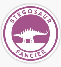 Stegosaur Fancier (Violet on White) Sticker