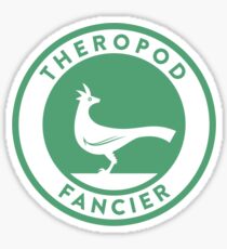 Theropod Fancier (Teal on White) Sticker
