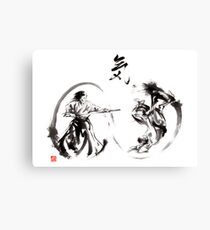 Aikido federation show double enso fight line circle martial arts japan Canvas Print