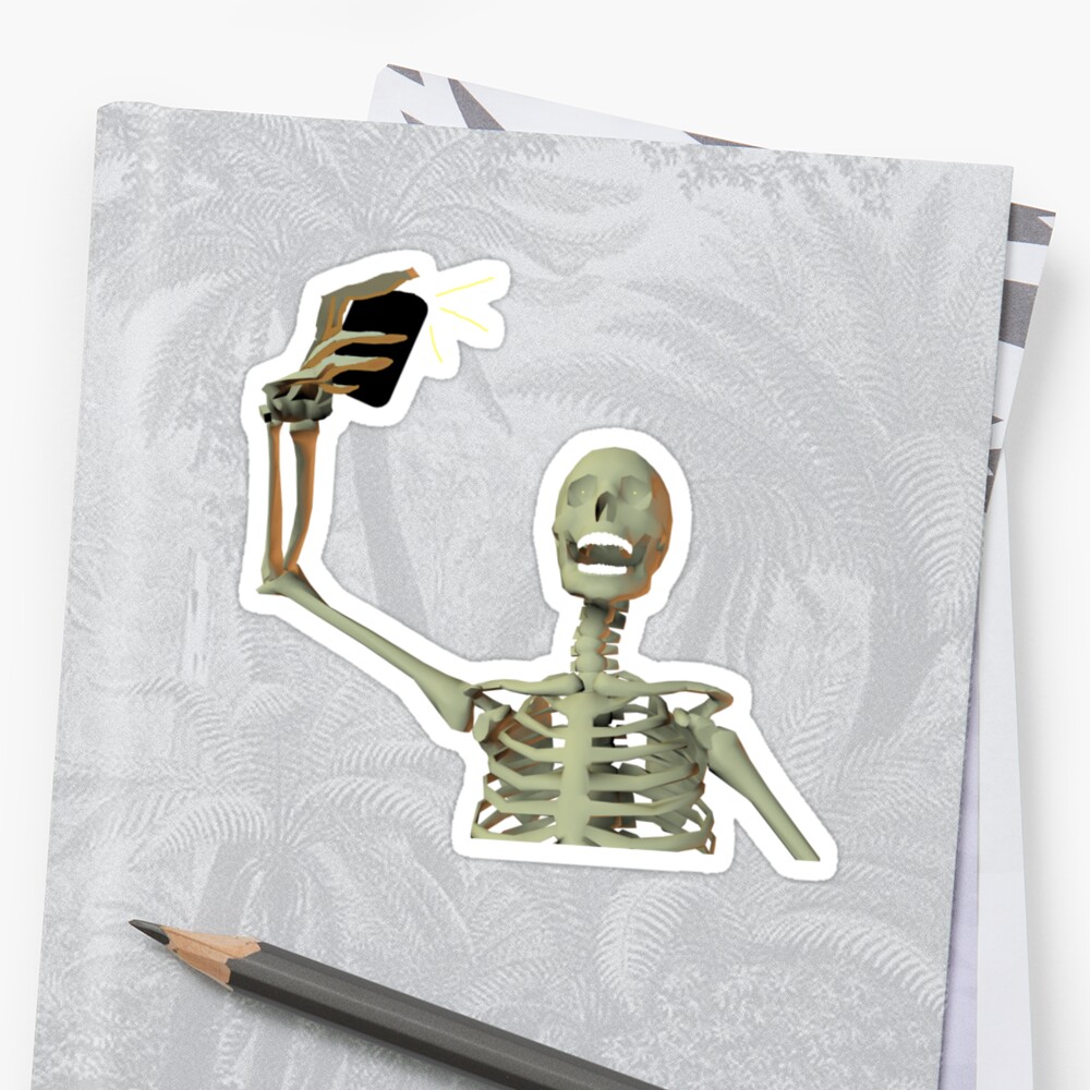 Skeleton Selfie Stickers By Misslouiselucy Redbubble