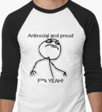 Antisocial and proud Men's Baseball ¾ T-Shirt