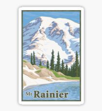 Vintage Mount Rainier Travel Poster Sticker
