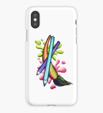 Paint Brush Colored Pencil Paint Splatter iPhone Case/Skin