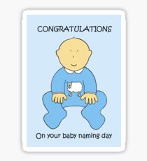 Baby Naming Ceremony Congratulations for a Boy. Sticker