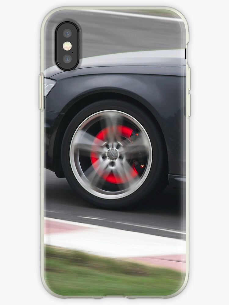 "Glowing red hot brake discs" iPhone Cases & Covers by Martyn Franklin