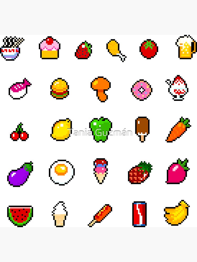 "Food - pixel art" Sticker by galegshop | Redbubble
