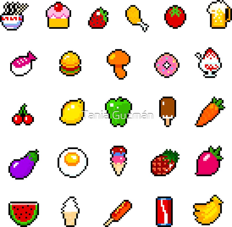 Cute Food Pixel Art