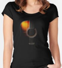 Colour Acoustic Guitar Hi-Lite Women's Fitted Scoop T-Shirt