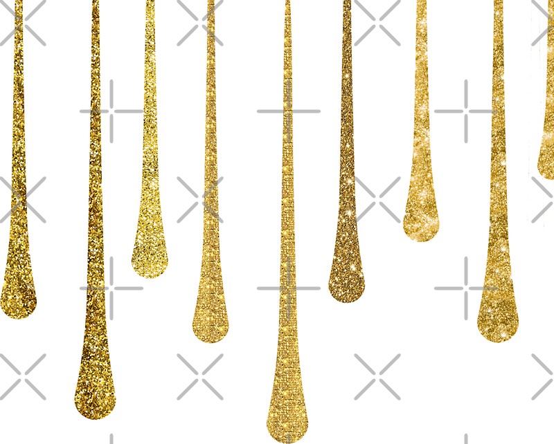 "Gold Glitter Paint Drips" Stickers by KathrinLegg Redbubble