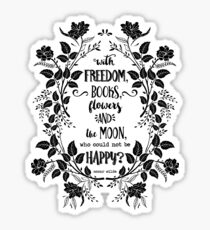 Freedom & Books & Flowers & Moon Sticker