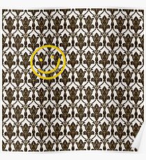 BBC Sherlock Holmes Damask Wallpaper Pattern Poster