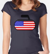 USA Curling Women's Fitted Scoop T-Shirt