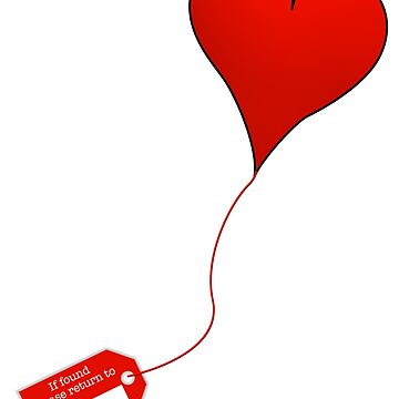 Artwork thumbnail, Red love heart balloon - if found please return by plzLOOK