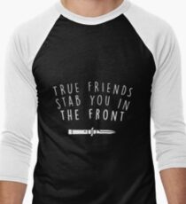 Camiseta ¾ bicolor para hombre verdaderos amigos te apuñalan de frente