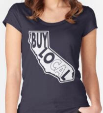 Buy Local California White print Fitted Scoop T-Shirt
