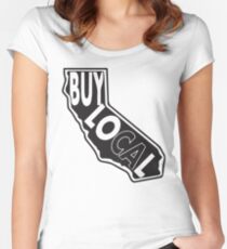 Buy local California black print Fitted Scoop T-Shirt
