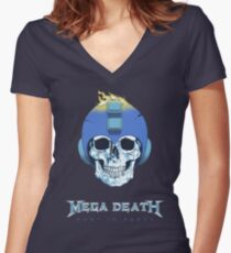 Mega Death Women's Fitted V-Neck T-Shirt