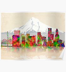 PORTLAND OREGON SKYLINE Poster