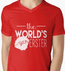 Camiseta para hombre de cuello en v El mundo de Erster