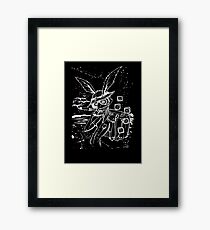 Down The Rabbit Hole (white) Framed Print