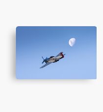 P51 over the moon Canvas Print
