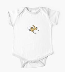Skiing Bunny Baby Body Kurzarm