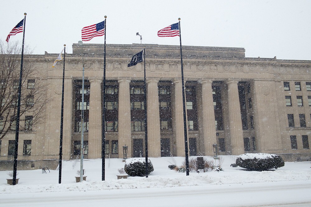 Wyandotte County Kansas Courthouse in Winter by oakleydo Redbubble