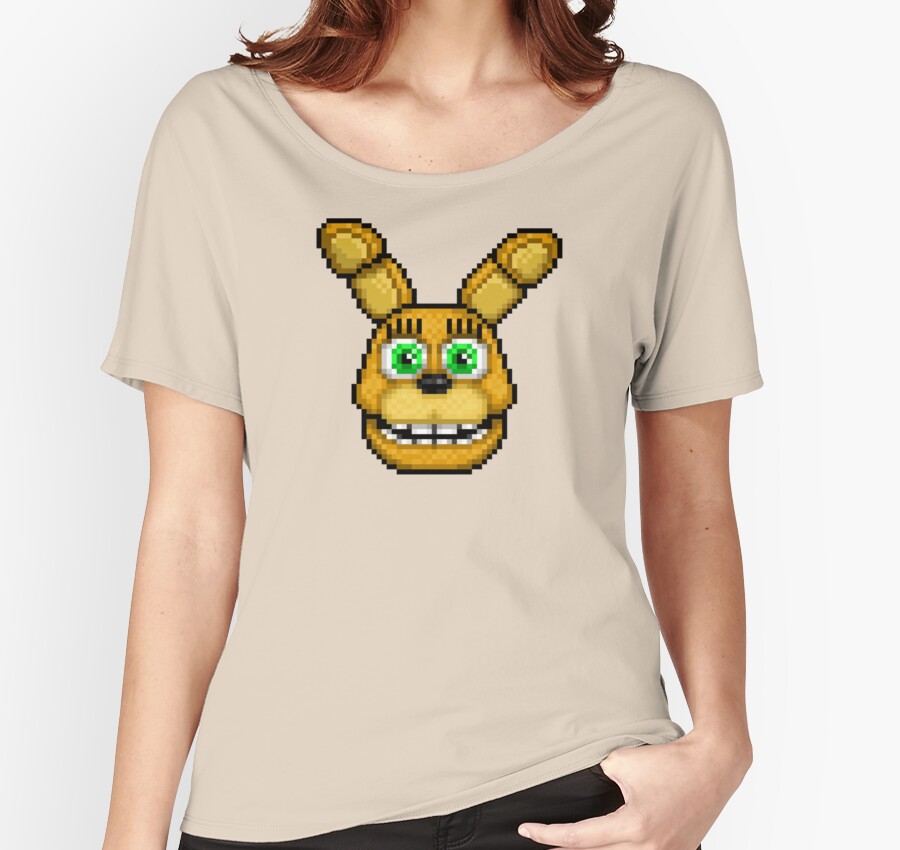 Adventure Spring Bonnie Fnaf World Pixel Art Womens Relaxed Fit T Shirts By Geeksomniac 0334