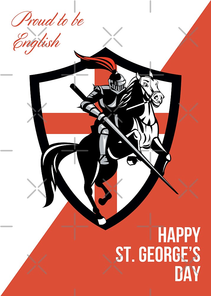 "Proud to Be English Happy St Day Retro Poster" by patrimonio