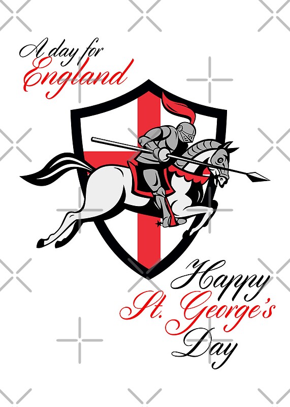 "Happy St Day A Day For England Retro Poster" by patrimonio