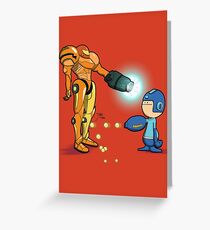 Samus Vs Mega Greeting Card