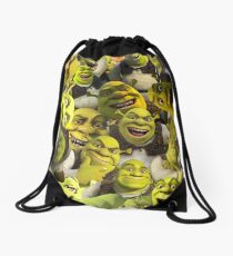 Shrek Collage Drawstring Bag