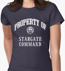 Property of Stargate Command Athletic Wear White ink Women's Fitted T-Shirt