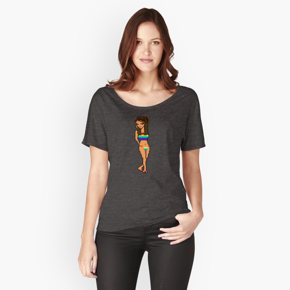 8 Bit Pin Up Girl Women S Relaxed Fit T Shirt By Razorcuts Redbubble