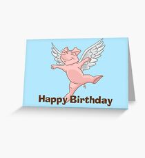 Flying Pig Birthday Card Grußkarte