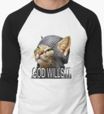 God wills it - Kitty Cat Crusader Men's Baseball ¾ T-Shirt